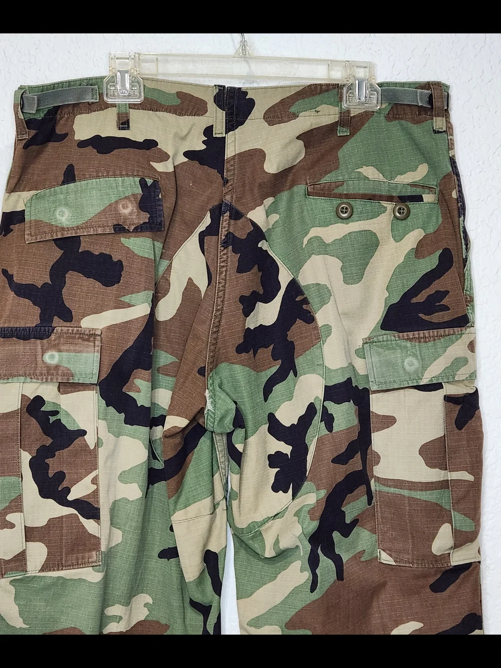 Vintage Men's Cargo Pants in Olive Green & Brown Camo